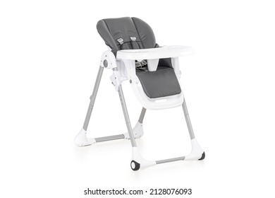 baby high chair side view studio shot in white background