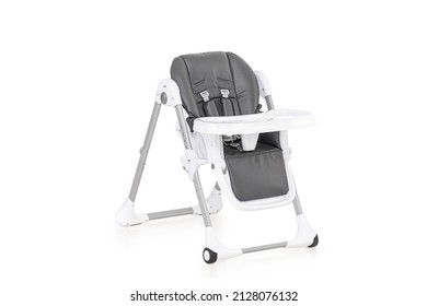 Baby High Chair Side View Studio Shot In White Background