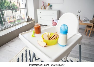 Baby Highchair With Food In Room