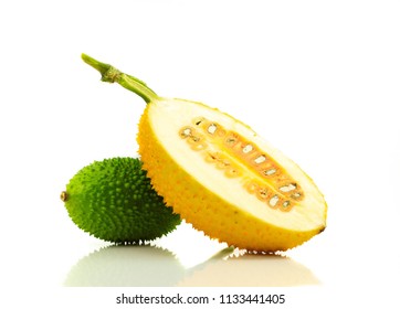 Baby Jackfruit Cut Isolated On White Background