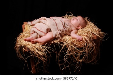 Baby Jesus Asleep In The Manger