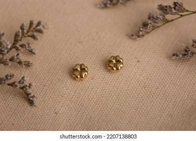 Baby Jewelry Tiny Real 18 Carat Gold Children Earrings