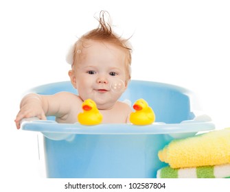 Baby Having Bath Tub Playing Yellow Stock Photo 1754083454 | Shutterstock