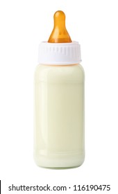 Baby Milk Bottle Isolated On White Background