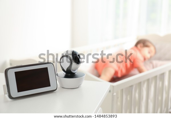 Baby Monitor Camera On Table Near Stock Photo Edit Now 1484853893