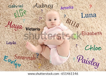 Baby Names Concept Cute Little Girl Stock Photo Edit Now 651461146