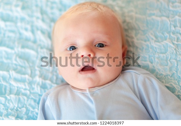 Baby Newborn Cute Blueeyed Blond Hair Stock Photo Edit Now