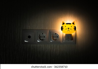 Baby Night Lamp. Close-up Image With Copy Space