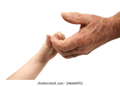 Baby And Old Adult Hands