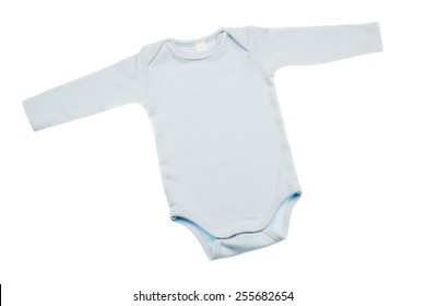 Baby Onesie Isolated On White Background. Clothes Close Up