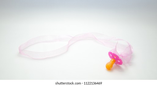 Baby Pink Pacifier With Ribbon