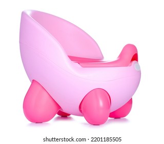 Baby Pink Potty On White Background Isolation