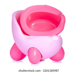 Baby Pink Potty On White Background Isolation