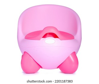 Baby Pink Potty On White Background Isolation