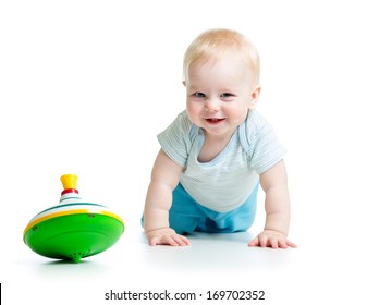 Baby Playing With Toy Whirligig