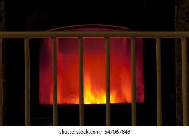 Baby Proofed Fireplace Behind Bars