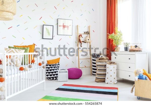 Baby Room White Dresser Cot Carpet Stock Photo Edit Now 554265874