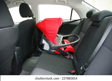 Baby Safety Seat Placing It In The Car