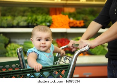 Baby In Shopping Cart