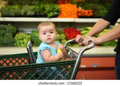 Baby In Shopping Cart