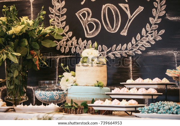 Baby Shower Decorate Table Party Candy Stock Photo Edit Now