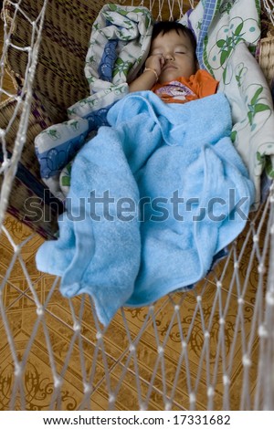 Similar – Image, Stock Photo The little boy are laying at the hammock and happy