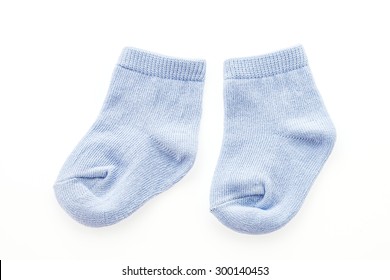 Baby Socks Isolated On White Background