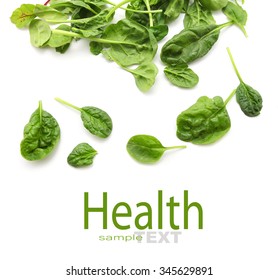 Baby Spinach Leaves Isolated On White Background