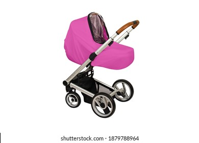 Baby Stroller Isolated On White Background