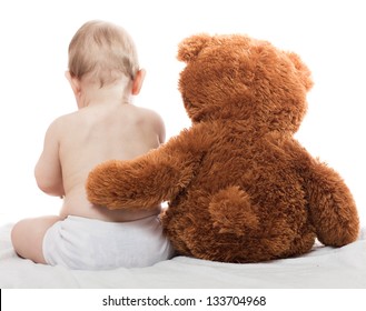 baby and teddy bear