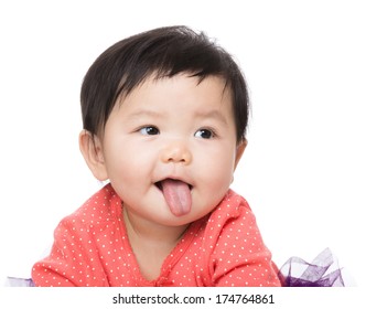 Baby With Tongue Sticking Out