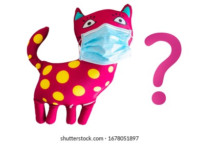 Baby Toy - Plush Cat In A Face Mask As A Symbol Of A Global Flu Pandemic 