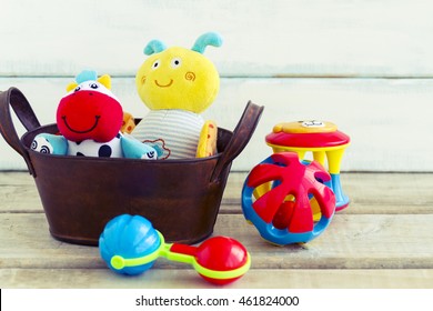 Baby Toys, Toddler Toys Or Infant Toys Including Stuffed Animals And Rattles In A Gift Basket