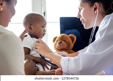 Baby visiting the doctor for a checkup