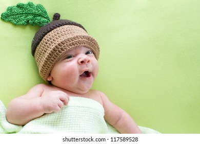 baby baby weared in acorn hats