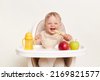 baby eating isolated