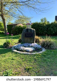 Babylon, NY, USA, May 5, 2021 - A Historical Baseball Monument On Long Island. 