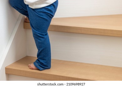 Baby's Feet Climbing Stairs (1 Year And 6 Months Old, Girl, Japanese)