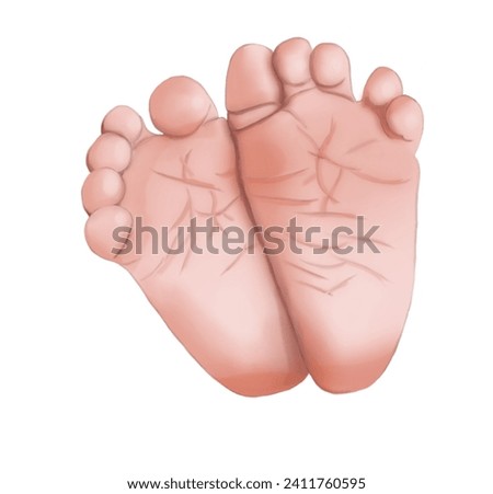 Baby's soles newborn Procreate illustration
