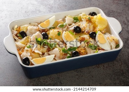 Similar – Image, Stock Photo Cod and potato casserole in sauce