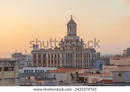 Bacardi Building (Edificio Bacardi) with morning light on Avenida Belgica at Calle San Juan de Dios Street in Old Havana (La Habana Vieja), Cuba. Old Havana is a World Heritage Site. 