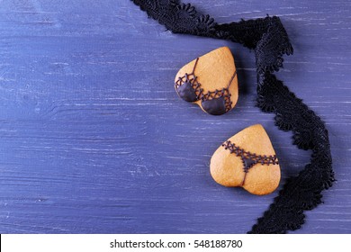 Bachelorette Party Cookies On Wooden Background