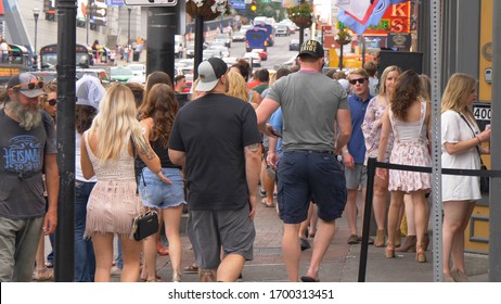 Bachelorette Party Group On Nashville Broadway - NASHVILLE, USA - JUNE 17, 2019