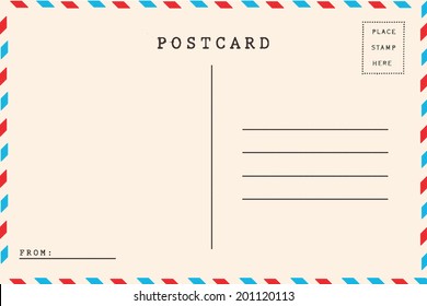 Back of airmail blank postcard.