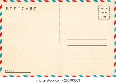 Back Of Airmail Blank Postcard.