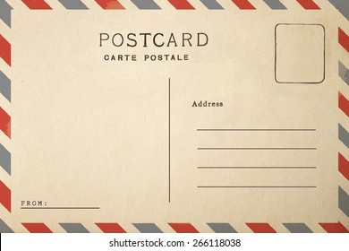 Back of airmail blank postcard