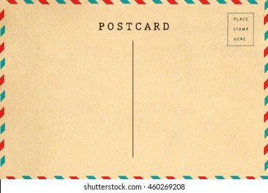 Back Of Airmail Blank Postcard Template