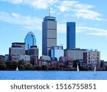 back bay skyline and charles river boston massachusetts