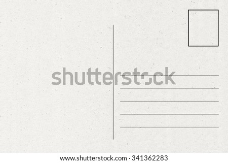 Back of blank postcard