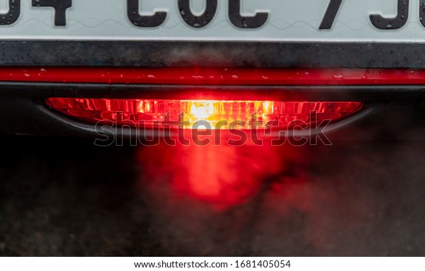 the back car fog light, rear fog and car on bad\
conditions for driving